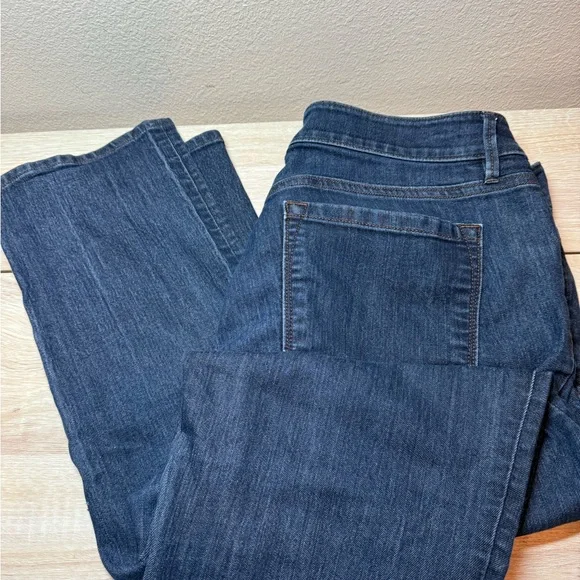 LOFT Curvy Straight Dark Blue Jeans - Picture 5 of 6